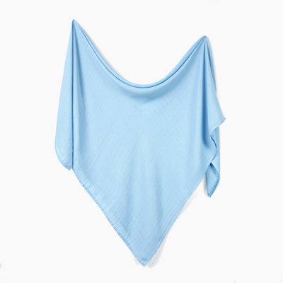 Baby Muslin Swaddle Blanket in Light Blue
