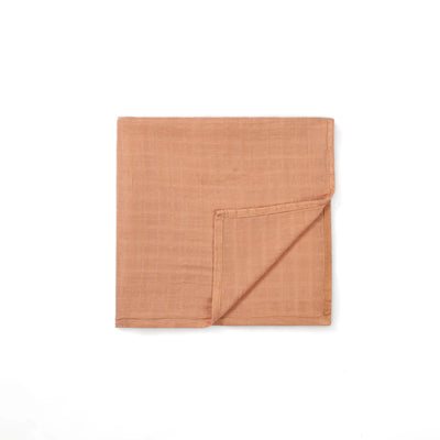 Baby Muslin Swaddle Blanket in Terra Cotta