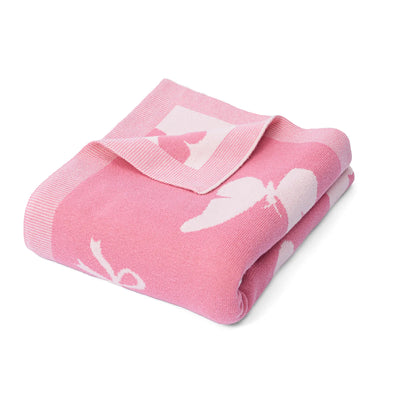 Butterfly Jacquard Knit Baby Blanket