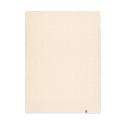 Cable Knit Baby Blanket in Cream
