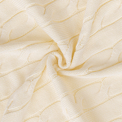 Cable Knit Baby Blanket in Cream