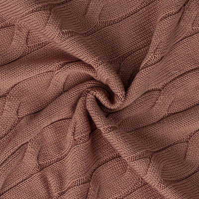 Cable Knit Baby Blanket in Mocha