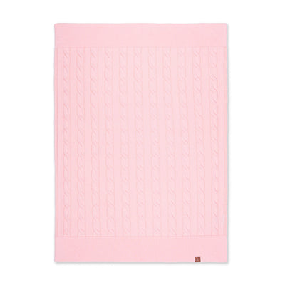 Cable Knit Baby Blanket in Pink