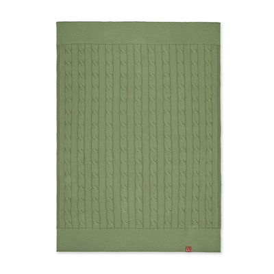Cable Knit Baby Blanket in Sage Green