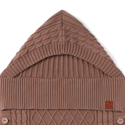 Cable Knit Baby Sleep Sack in Mocha