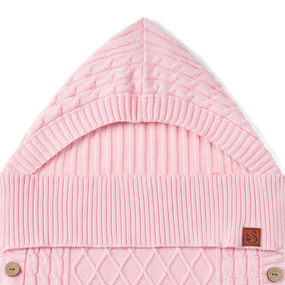 Cable Knit Baby Sleep Sack in Pink