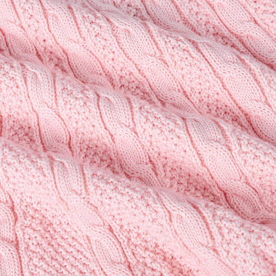 Cable Knit Polo Dress in Pink
