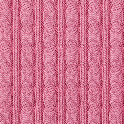Classic Cable Knit Baby Sweater in Rose Pink