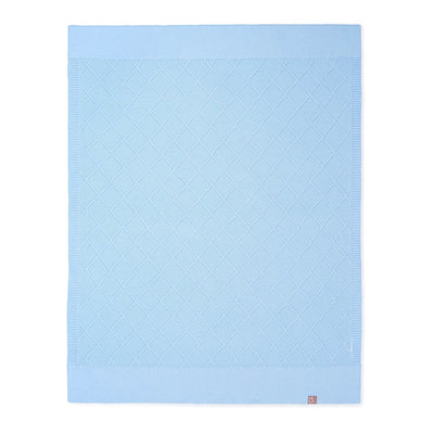 Diamond Stitch Baby Knit Blanket in Baby Blue