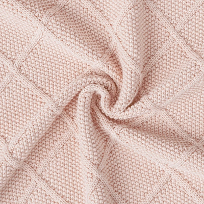Diamond Stitch Baby Knit Blanket in Beige
