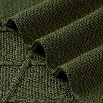 Diamond Stitch Baby Knit Blanket in Forest Green