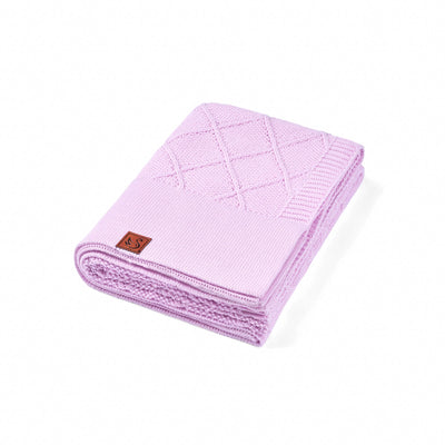Diamond Stitch Baby Knit Blanket in Lilac