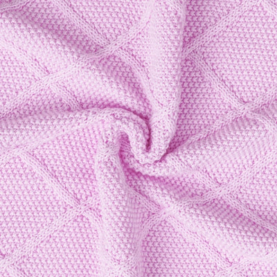 Diamond Stitch Baby Knit Blanket in Lilac