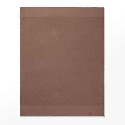 Diamond Stitch Baby Knit Blanket in Mocha