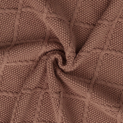 Diamond Stitch Baby Knit Blanket in Mocha