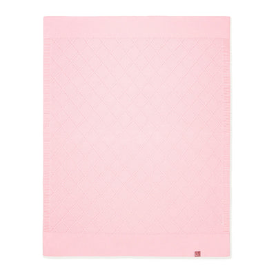 Diamond Stitch Baby Knit Blanket in Pink