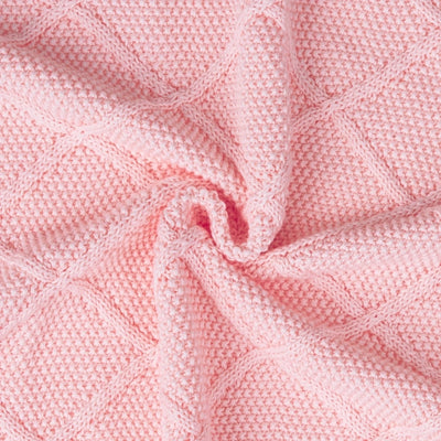 Diamond Stitch Baby Knit Blanket in Pink