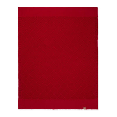 Diamond Stitch Baby Knit Blanket in Red Xmas
