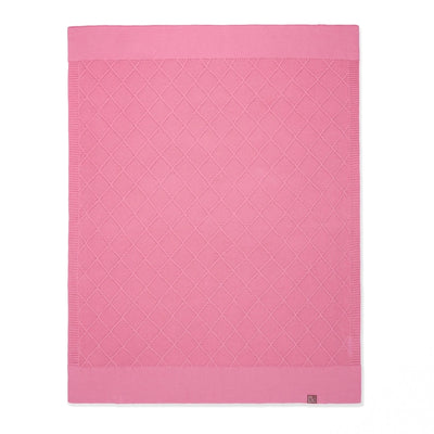 Diamond Stitch Baby Knit Blanket in Rose Pink