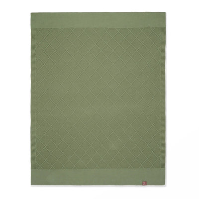 Diamond Stitch Baby Knit Blanket in Sage Green