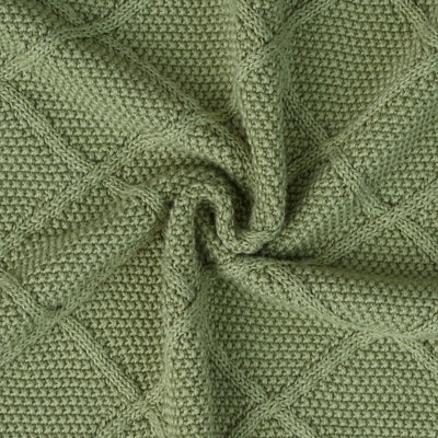 Diamond Stitch Baby Knit Blanket in Sage Green