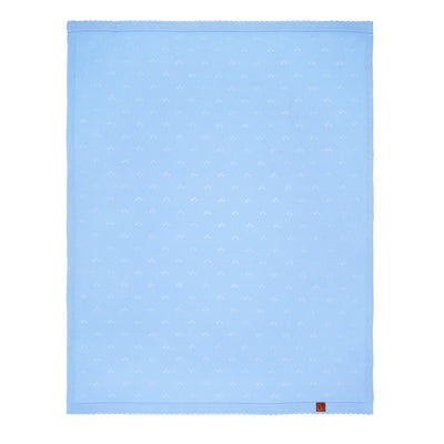 Pointelle Baby Knit Blanket in Baby Blue