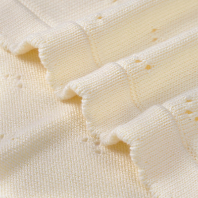 Pointelle Baby Knit Blanket in Cream