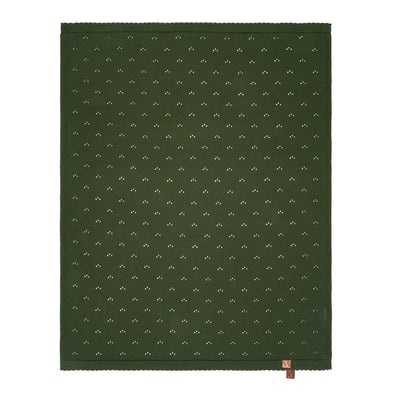 Pointelle Baby Knit Blanket in Forest Green