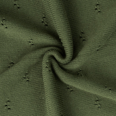 Pointelle Baby Knit Blanket in Forest Green