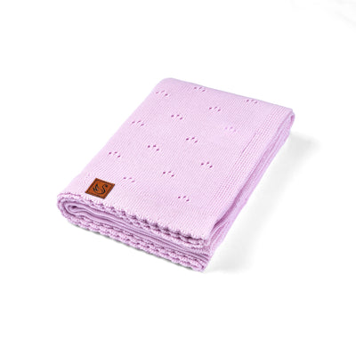 Pointelle Baby Knit Blanket in Lilac