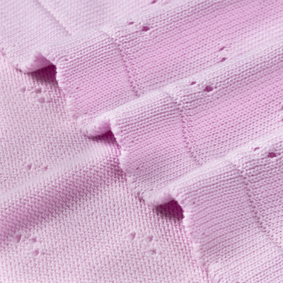 Pointelle Baby Knit Blanket in Lilac