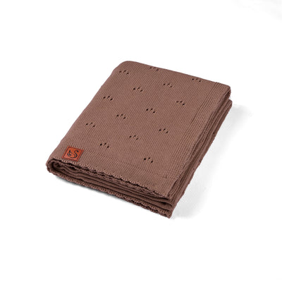 Pointelle Baby Knit Blanket in Mocha