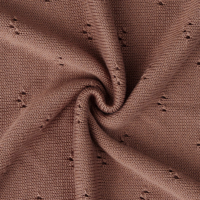 Pointelle Baby Knit Blanket in Mocha