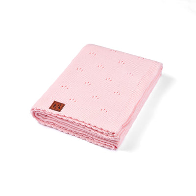 Pointelle Baby Knit Blanket in Pink