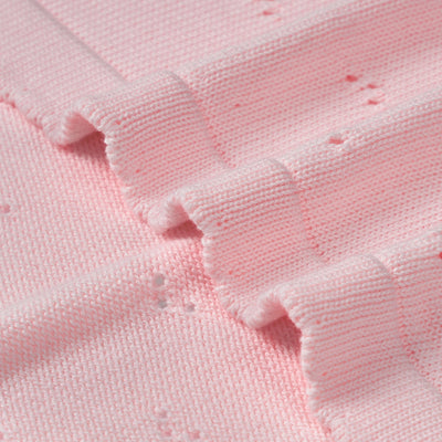 Pointelle Baby Knit Blanket in Pink