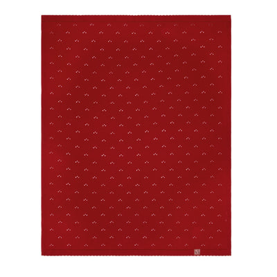 Pointelle Baby Knit Blanket in Red Xmas