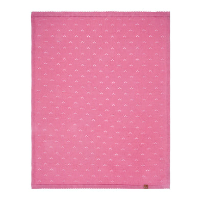Pointelle Baby Knit Blanket in Rose Pink