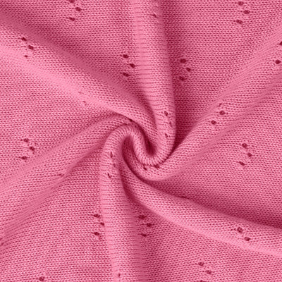 Pointelle Baby Knit Blanket in Rose Pink