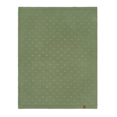 Pointelle Baby Knit Blanket in Sage Green