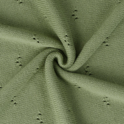 Pointelle Baby Knit Blanket in Sage Green