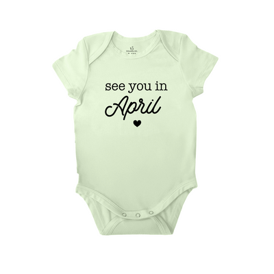 'See You in April' Baby Announcement Bodysuit | Perfect for Easter Due Dates SwaddleAn