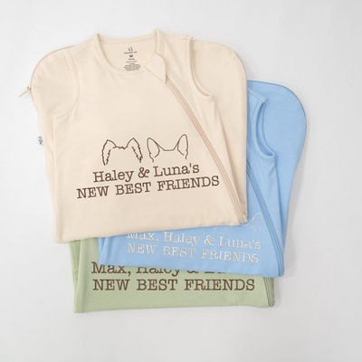 Personalized Dog Sleeping Bag | Celebrating Their First Best Friend SwaddleAn