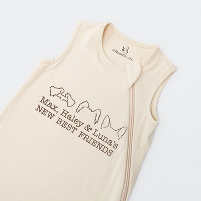 Personalized Dog Sleeping Bag | Celebrating Their First Best Friend SwaddleAn
