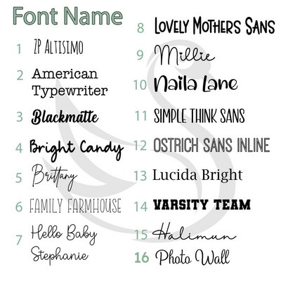 SwaddleAn Font Options