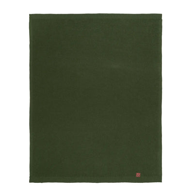 Classic Knit Cotton Baby Blanket in Forest Green