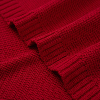 Classic Knit Cotton Baby Blanket in Red Xmas
