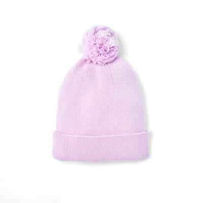 Knit Baby Pom Beanie in Lilac