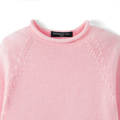 Knit Rollneck Baby Sweater in Pink