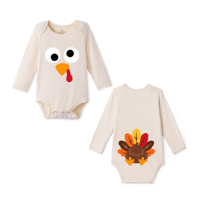 Turkey Thanksgiving Funny Bamboo Baby Bodysuit