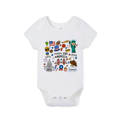 USA 250th Anniversary Custom Baby Name Onesie